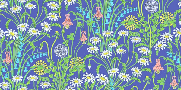 Victorian Meadow 6 on Liberty Blue