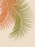 Palm Leaves Orange Green 1 ταπετσαρία