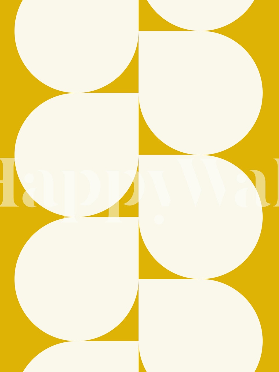 Geometric shapes in mustard and cream wallpaper
