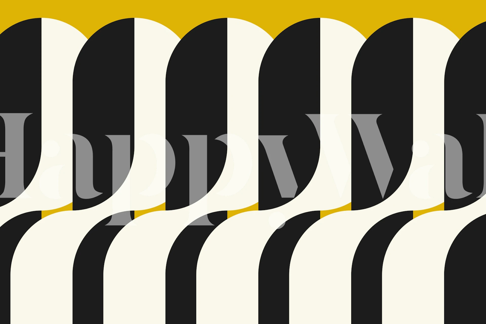 Art Deco Monochrome tapet i et rom