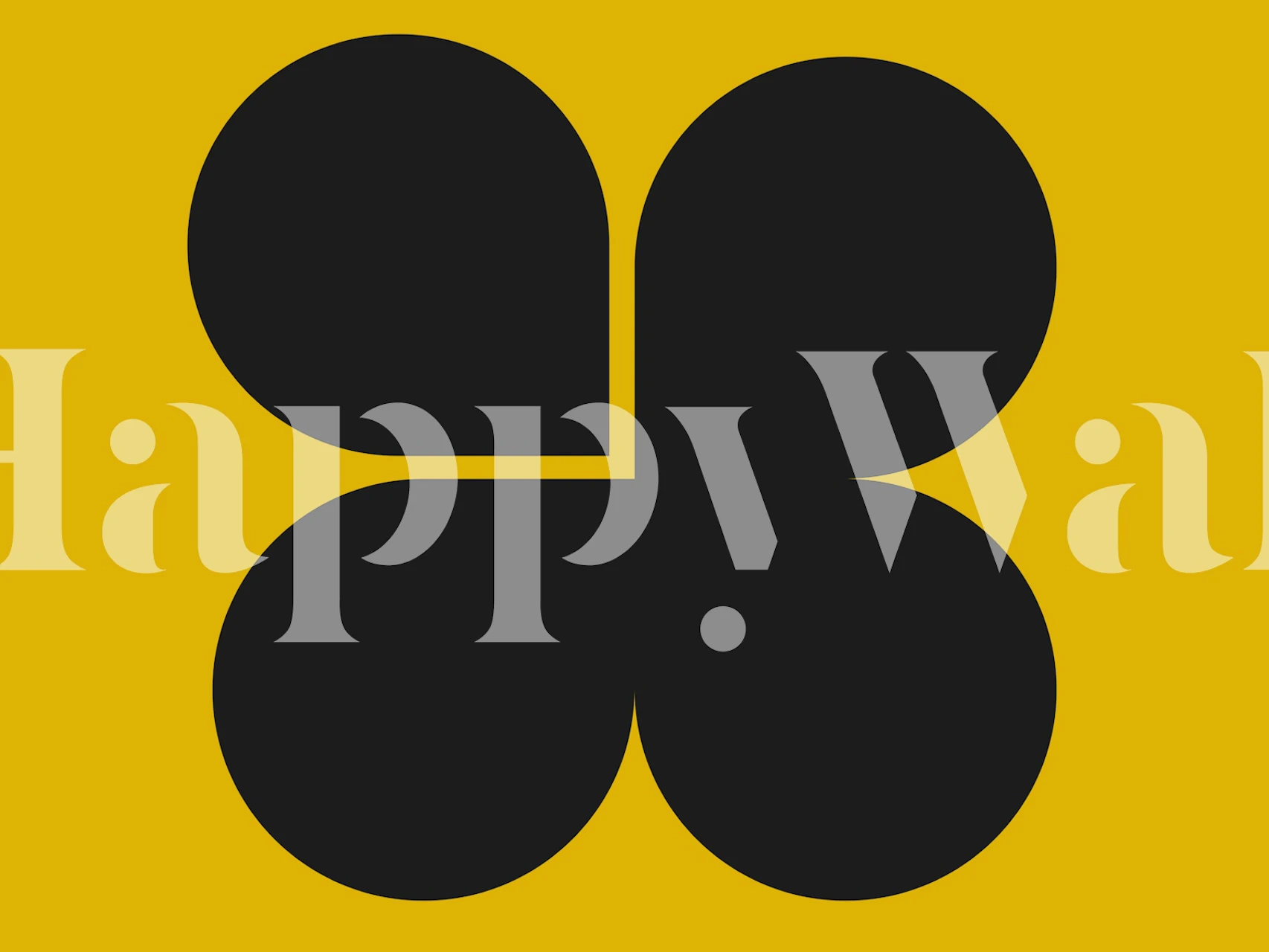 Modern black trio art wallpaper in a room