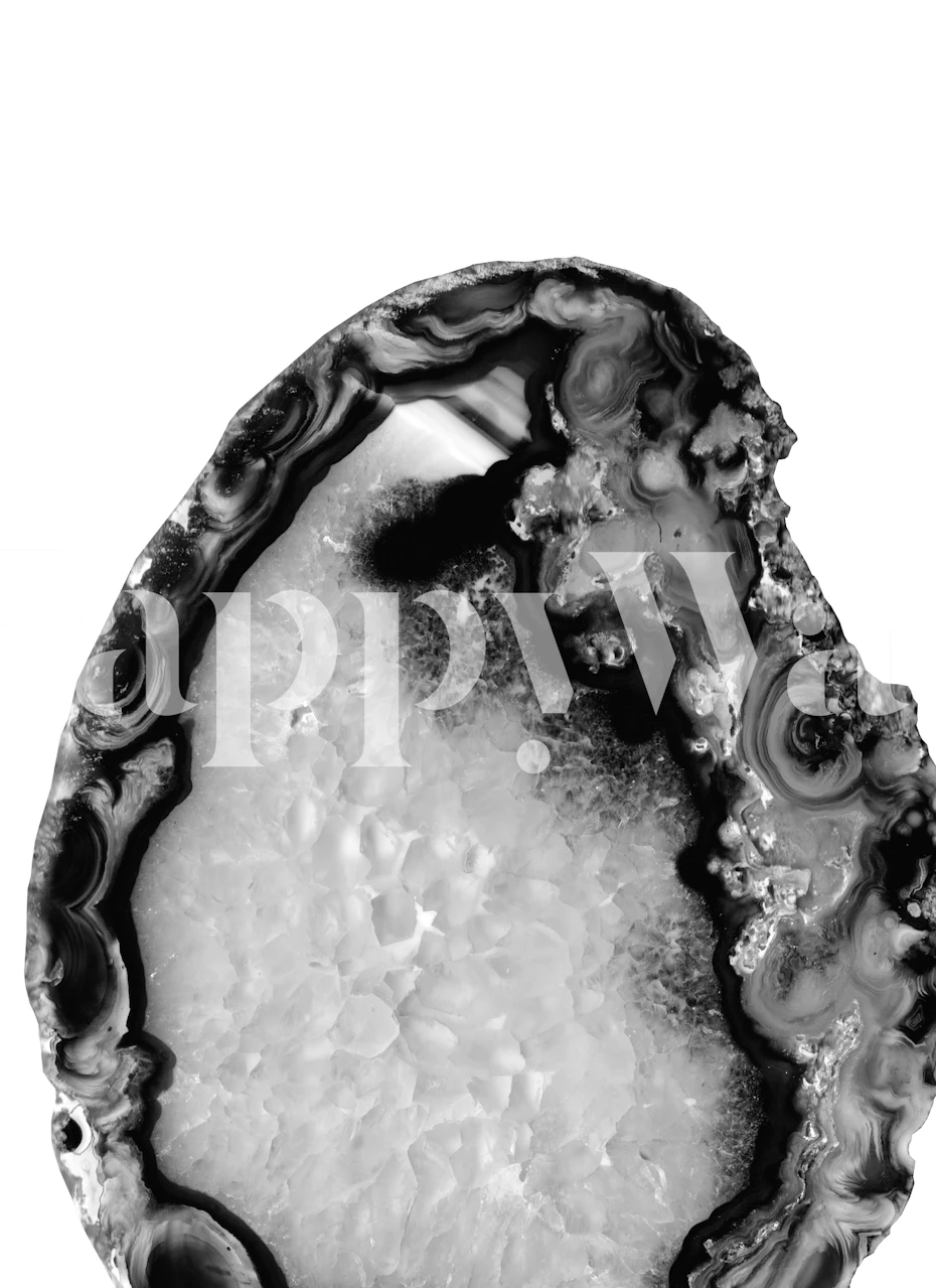 Gray black white agate wallpaper in a room