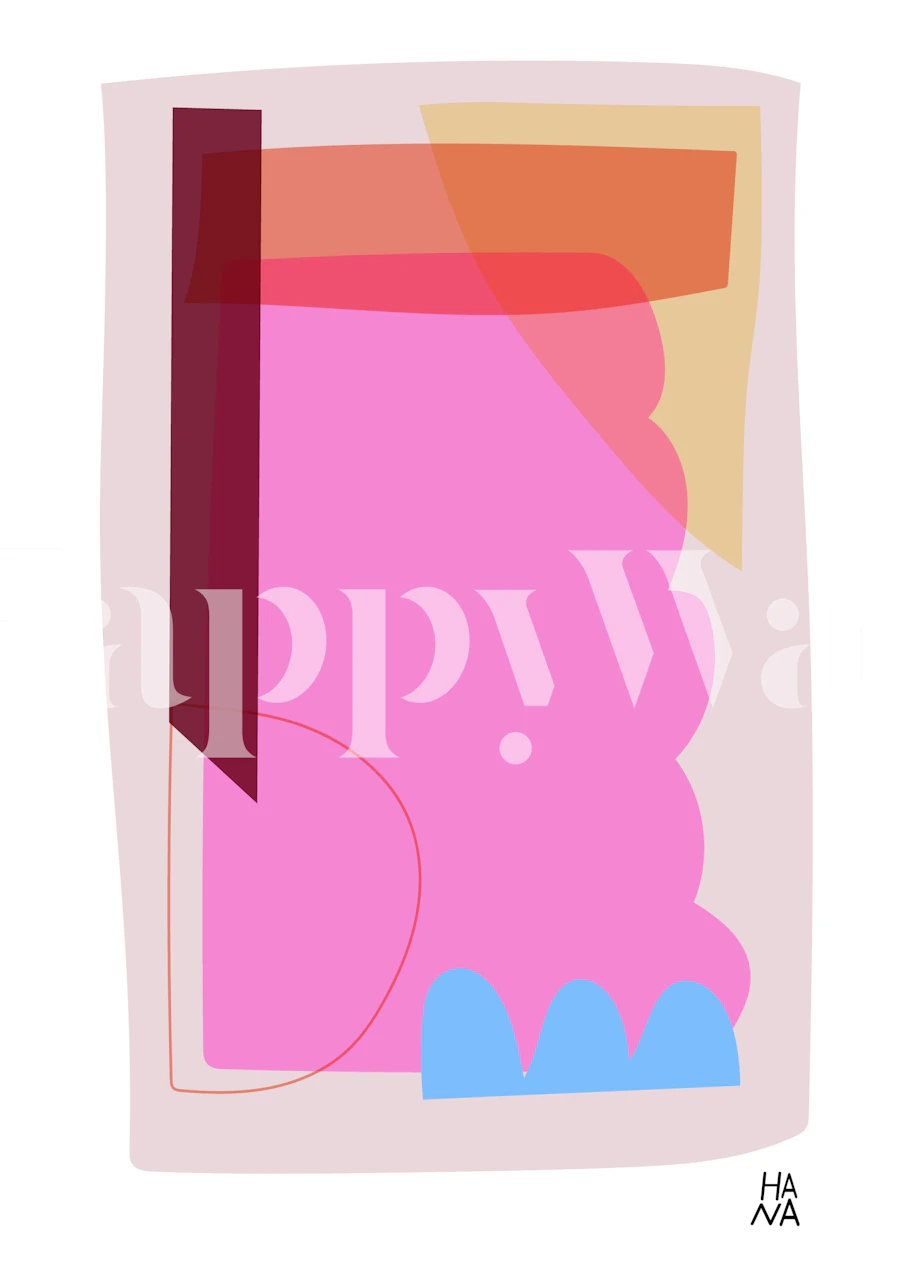 Carta da parati Collage No 5 in un interno moderno