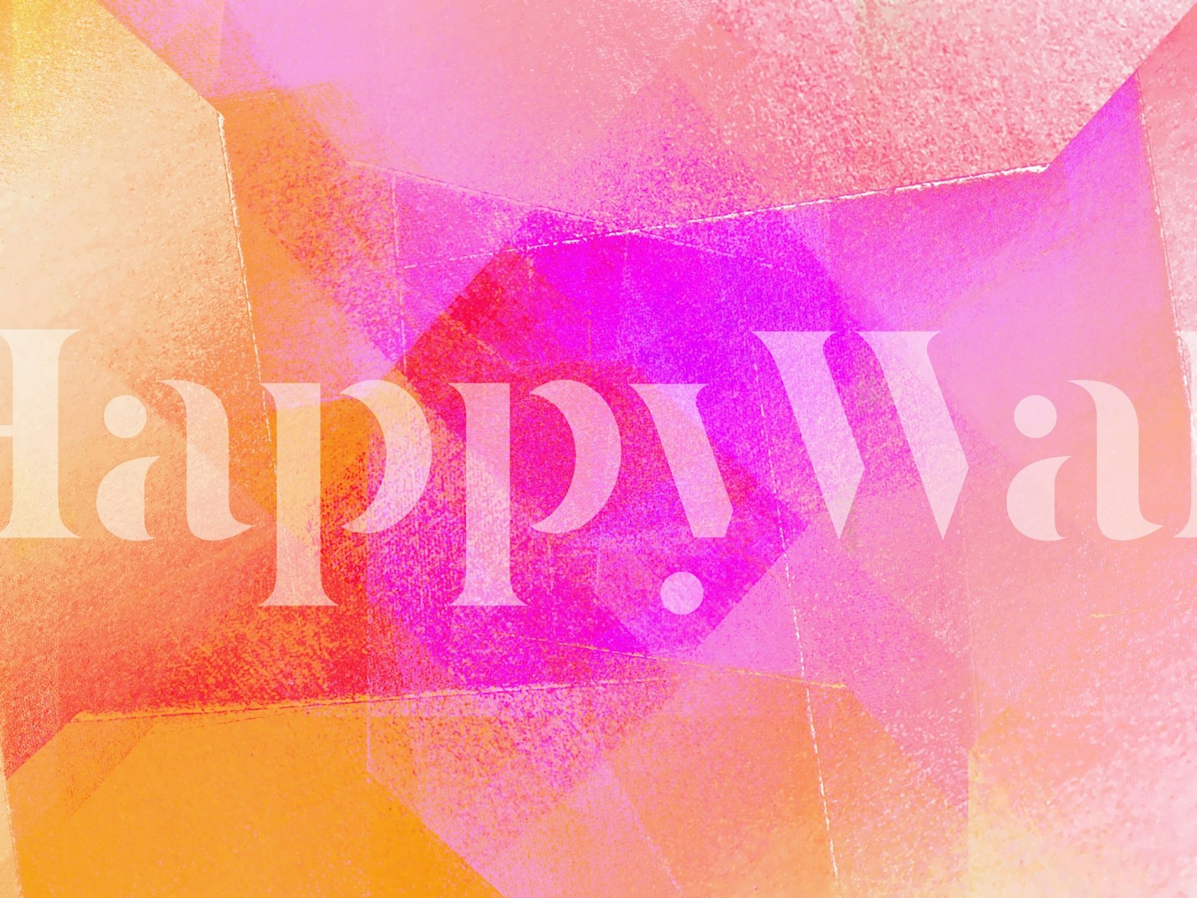 Colorful geometric pattern in pink and orange wallpaper