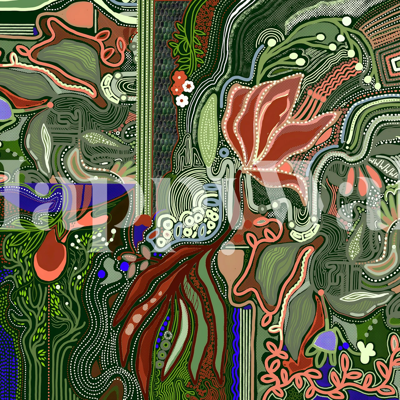 Surreal Garden Dreams wallpaper in a room