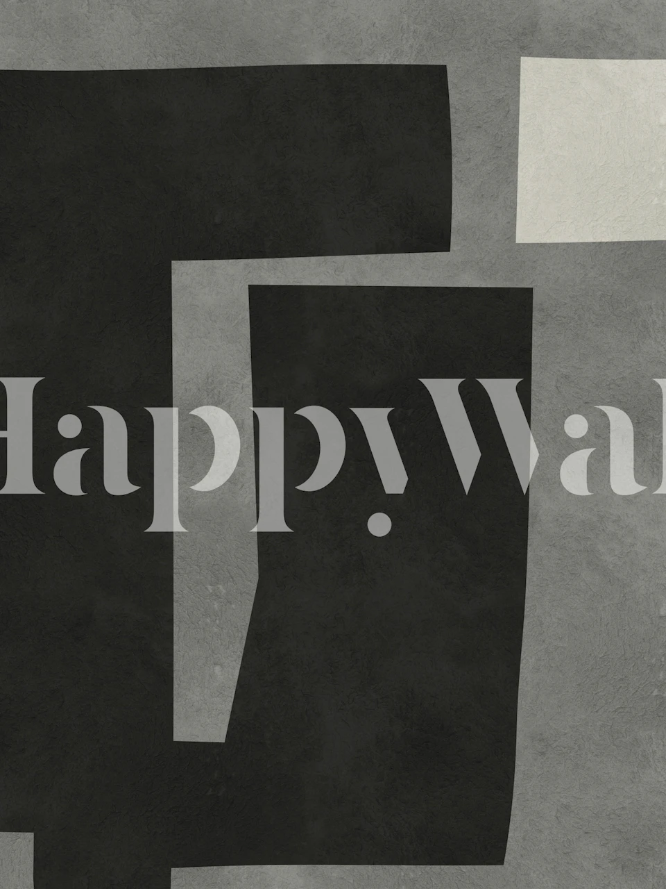 Black and white geometric shapes on a textured background wallpaper