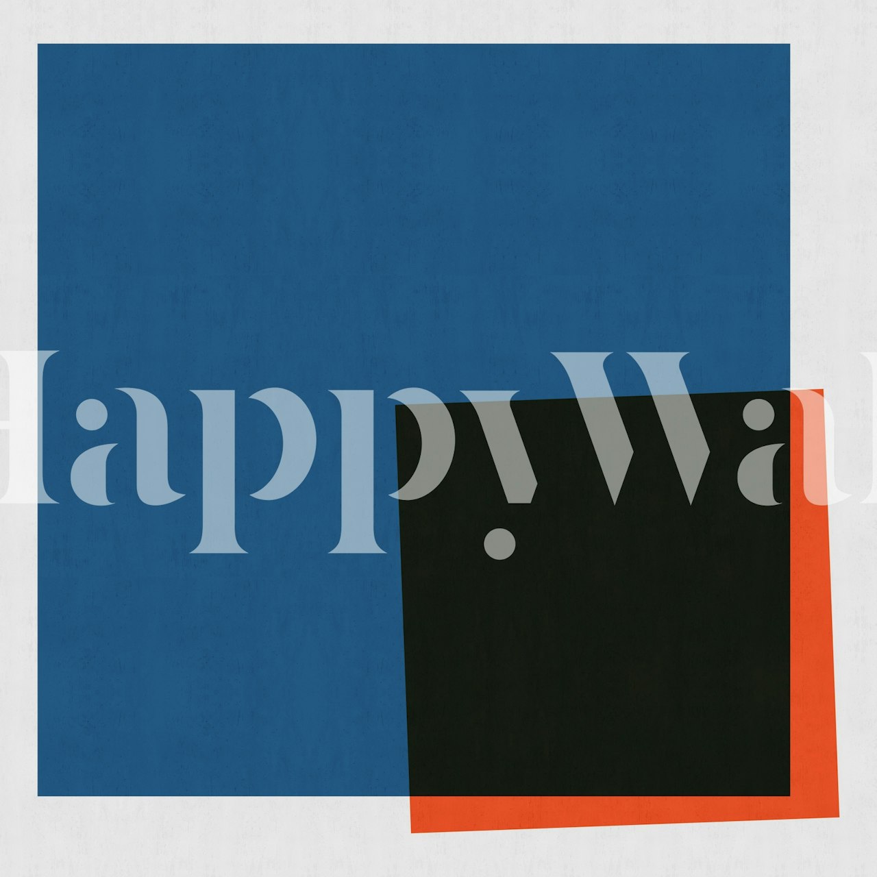 Geometric shapes in blue, black, and orange wallpaper