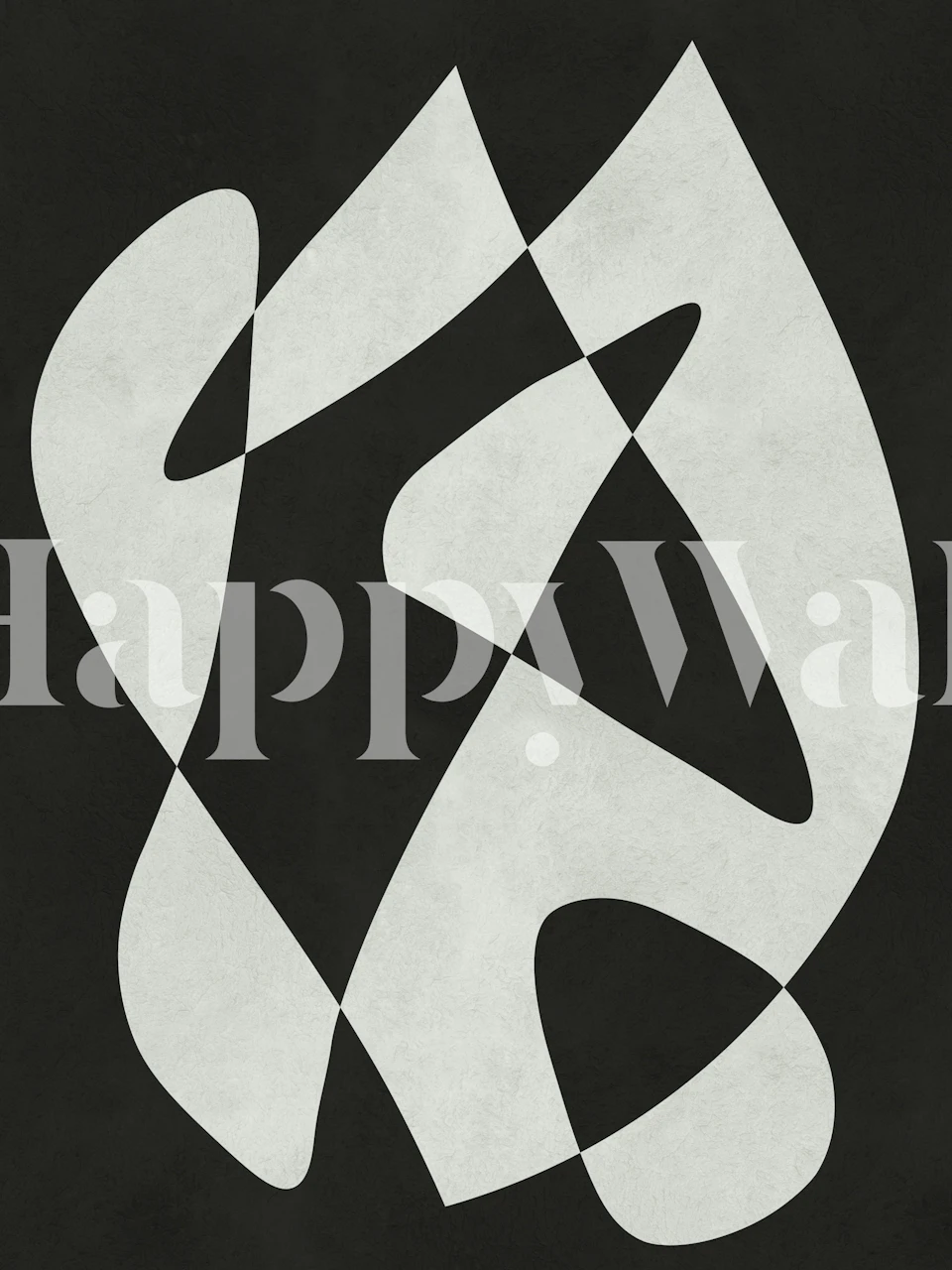 Abstract curved shapes in black and white wallpaper