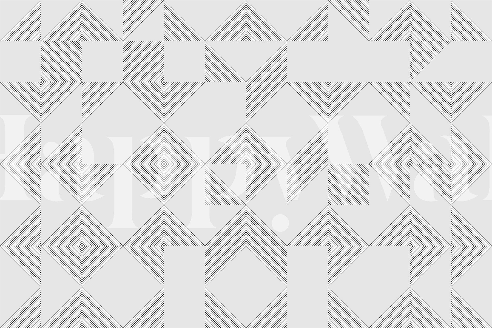 Geometric line pattern in grey and white wallpaper