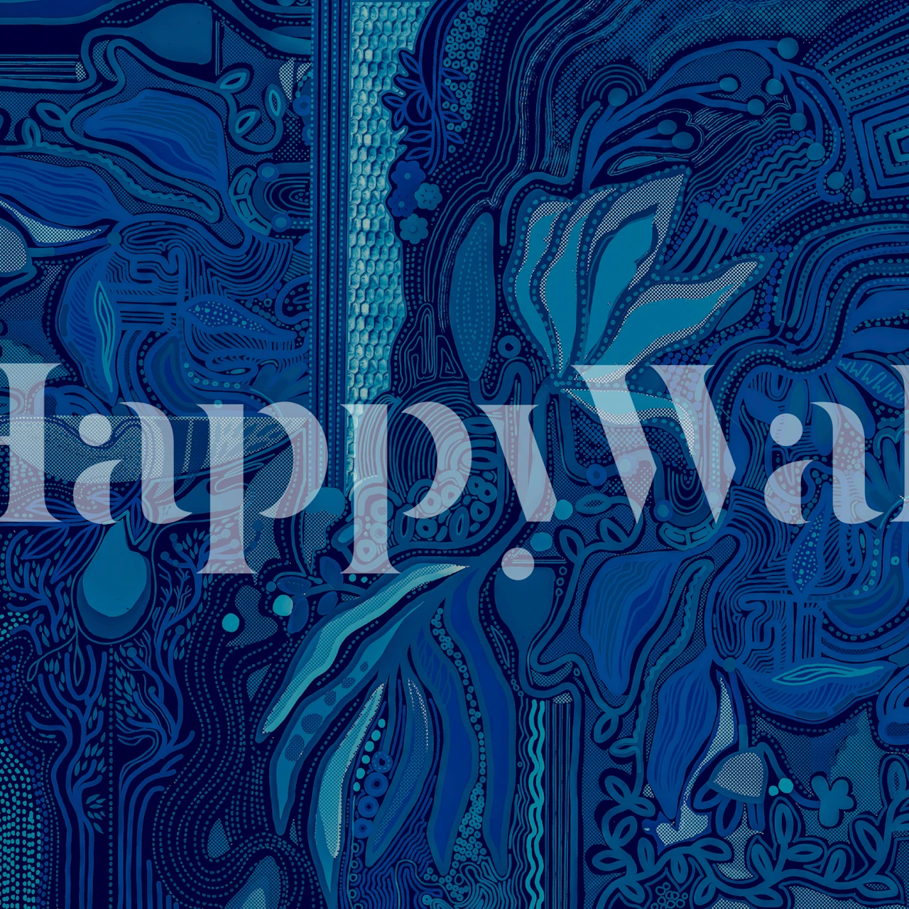 Sapphire Botanic-Tapete in einem stilvollen Raum