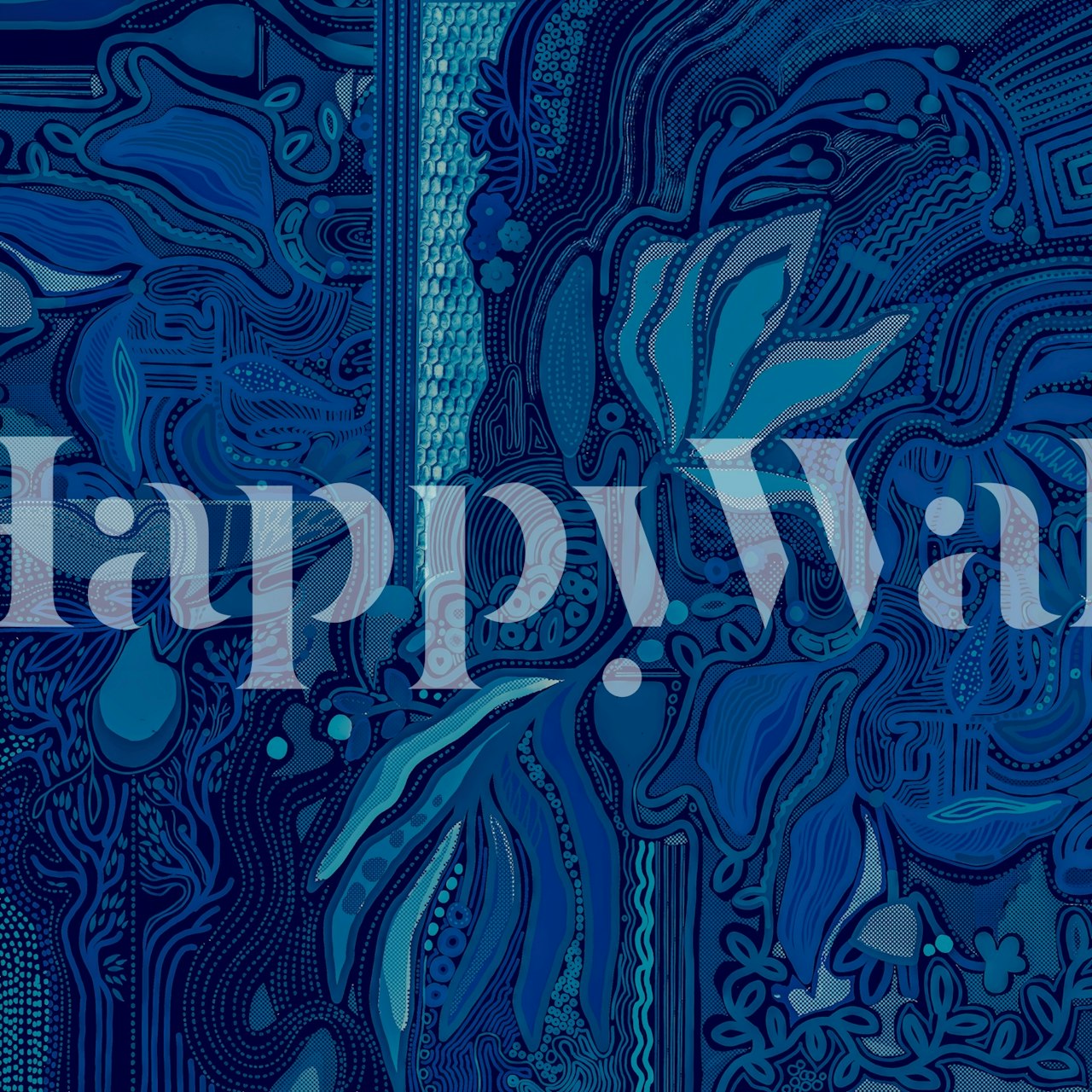 Sapphire Botanic wallpaper in a stylish room