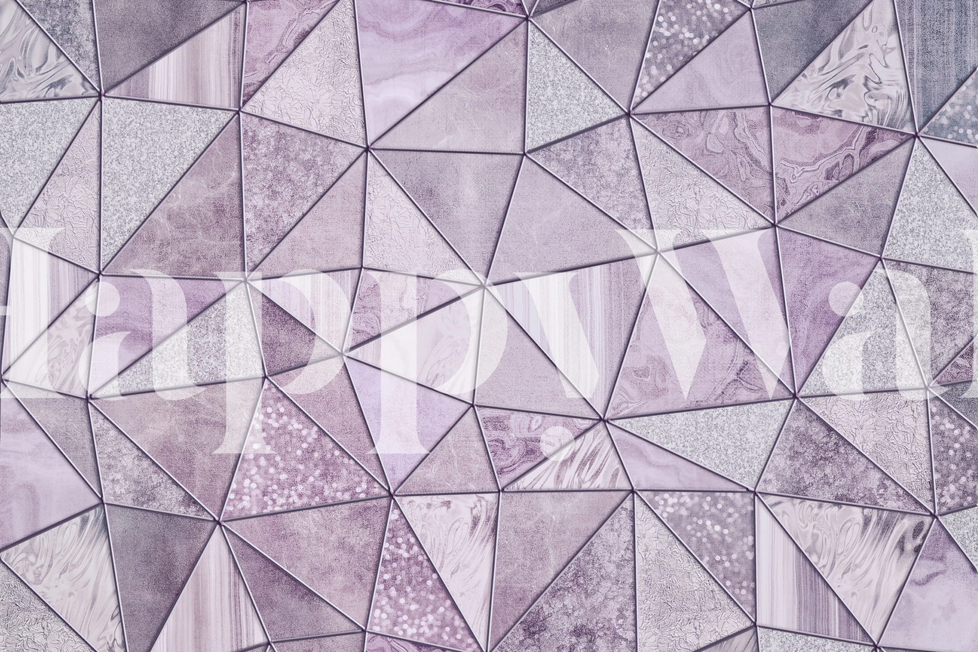 Geometric triangle pattern in shades of purple and gray wallpaper