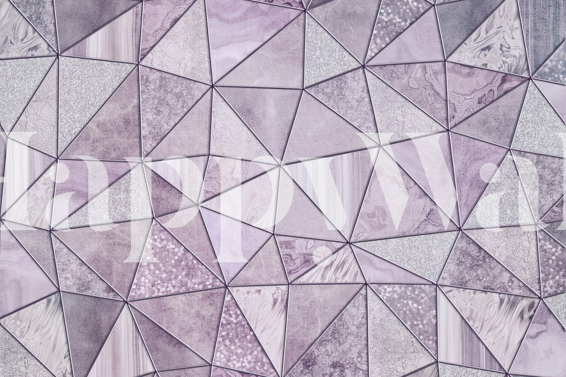 Geometric triangle pattern in shades of purple and gray wallpaper