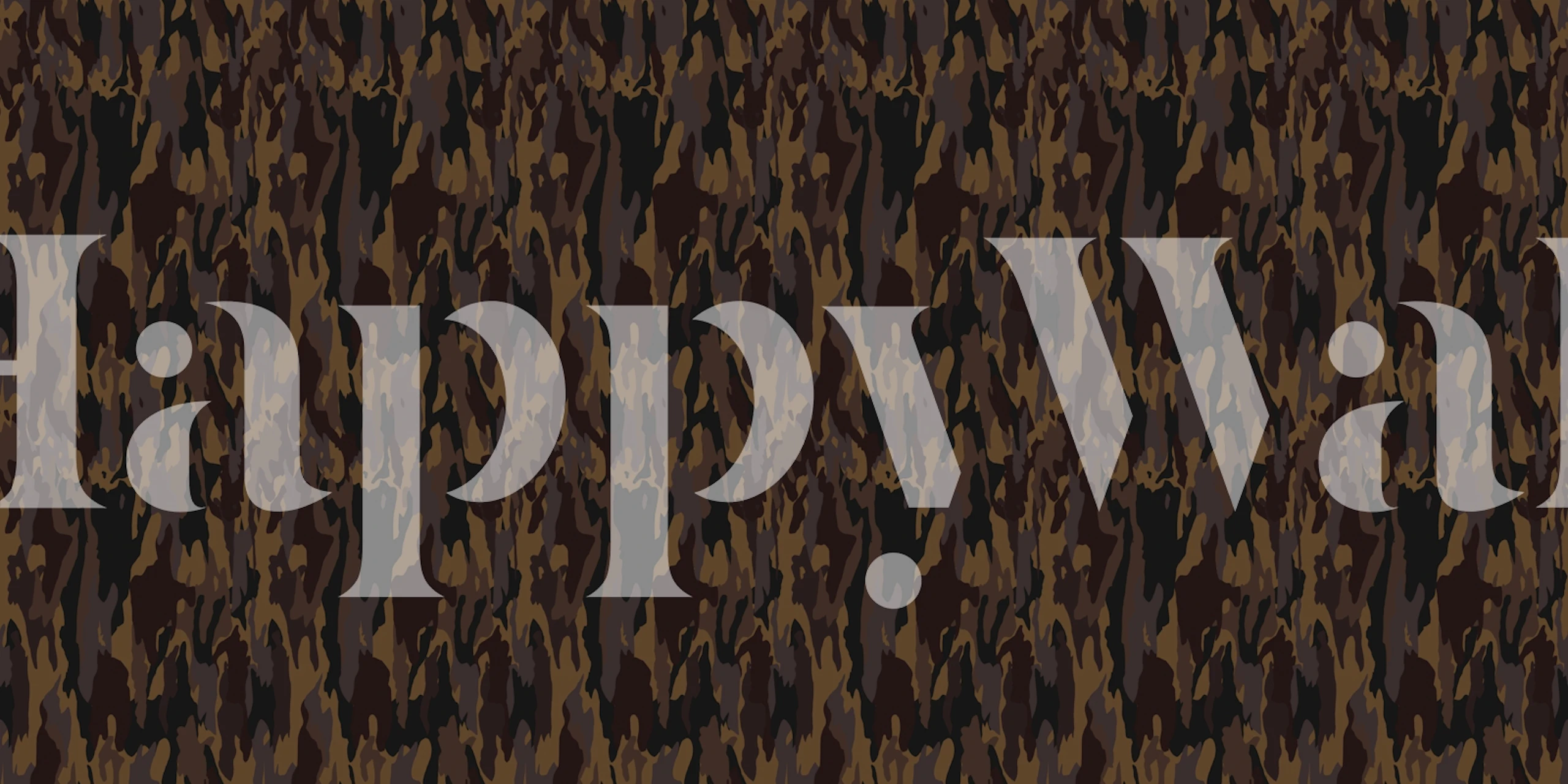 Abstract camouflage pattern in shades of brown and black wallpaper