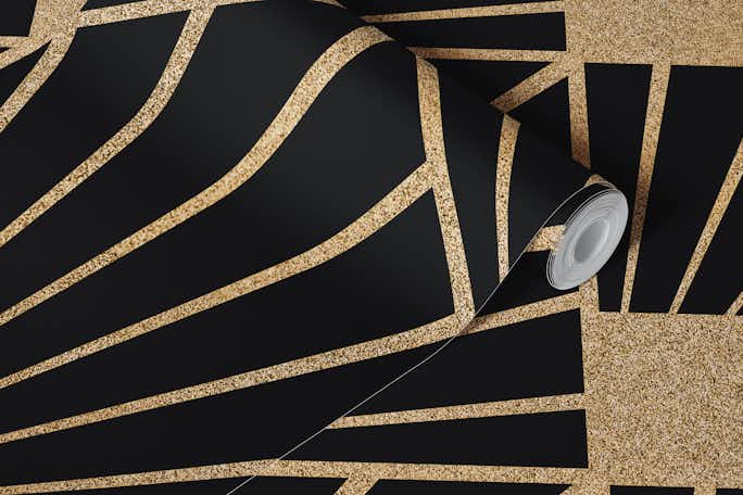 Art Deco Design Gold Blackwallpaper roll