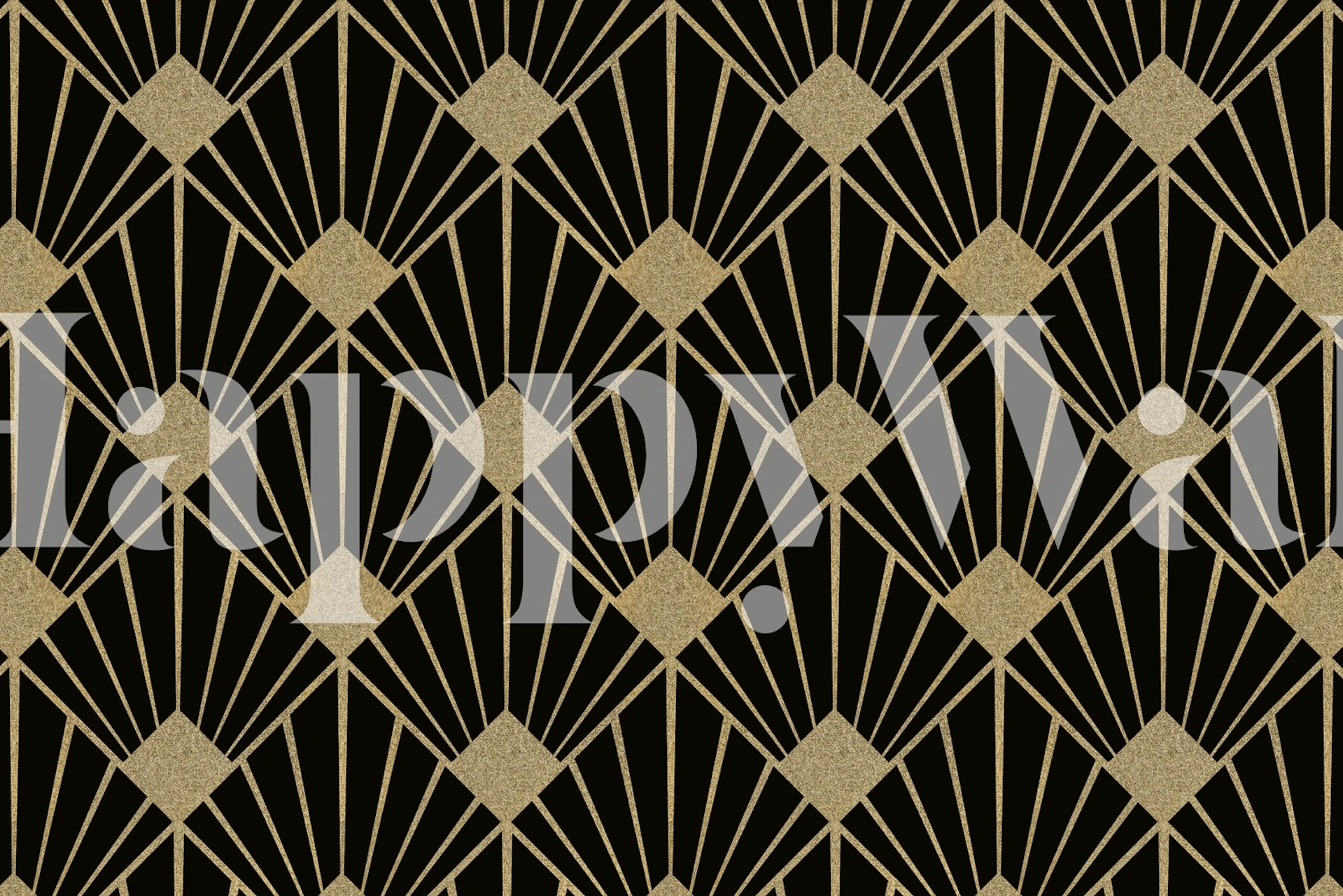 Luksuriøst Art Deco Wallpaper - Gold design på Black backdrop
