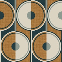 Small retro circles leather brown ταπετσαρία