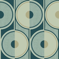 Small retro circles smokey teal ταπετσαρία
