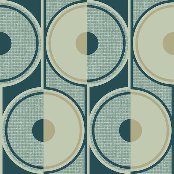 Small retro circles smokey teal