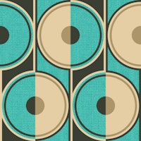 Small retro circles teal ταπετσαρία