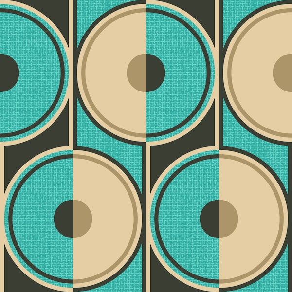 Small retro circles teal