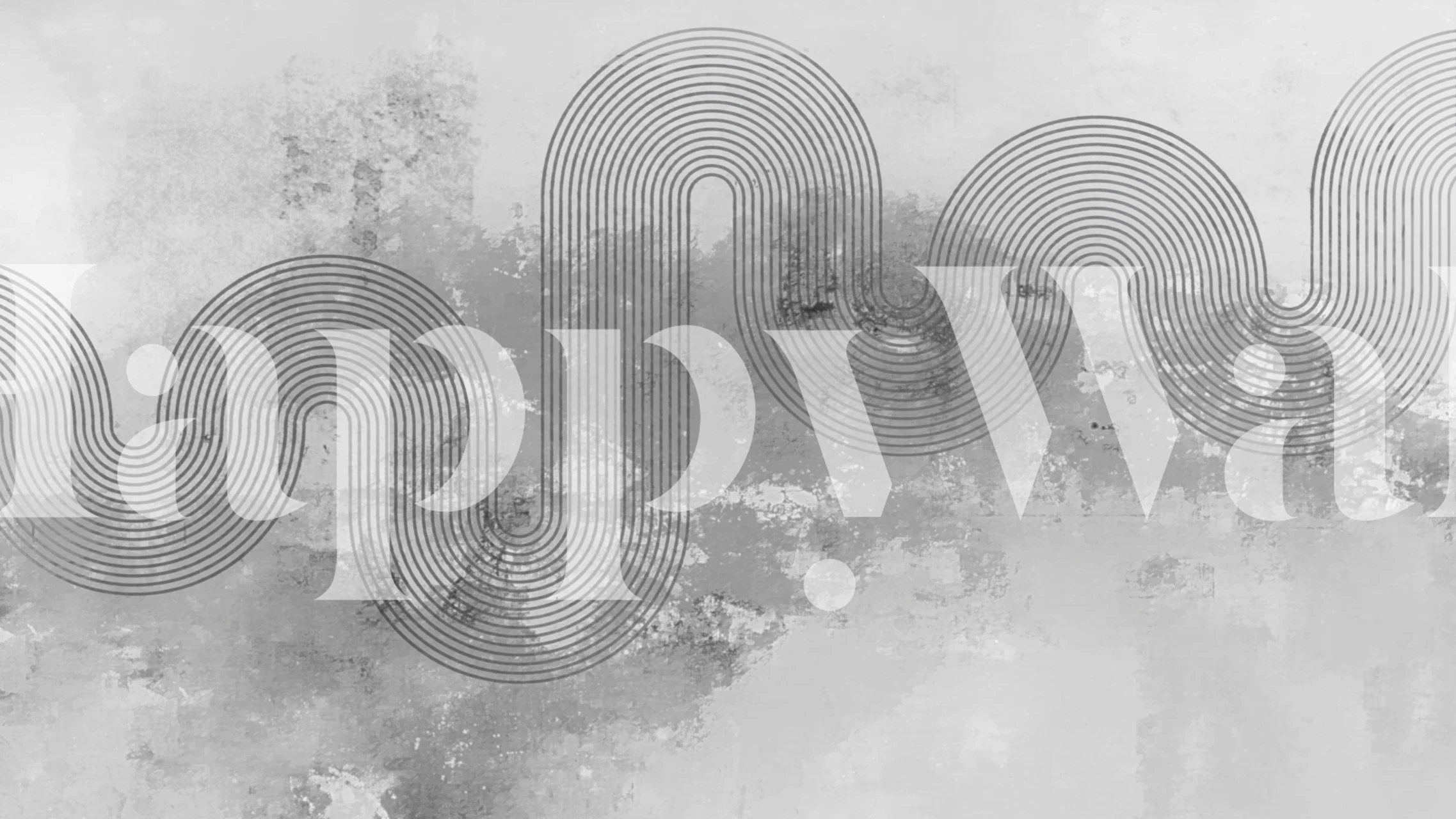 Monochrome Wave Abstract papel de parede em um quarto