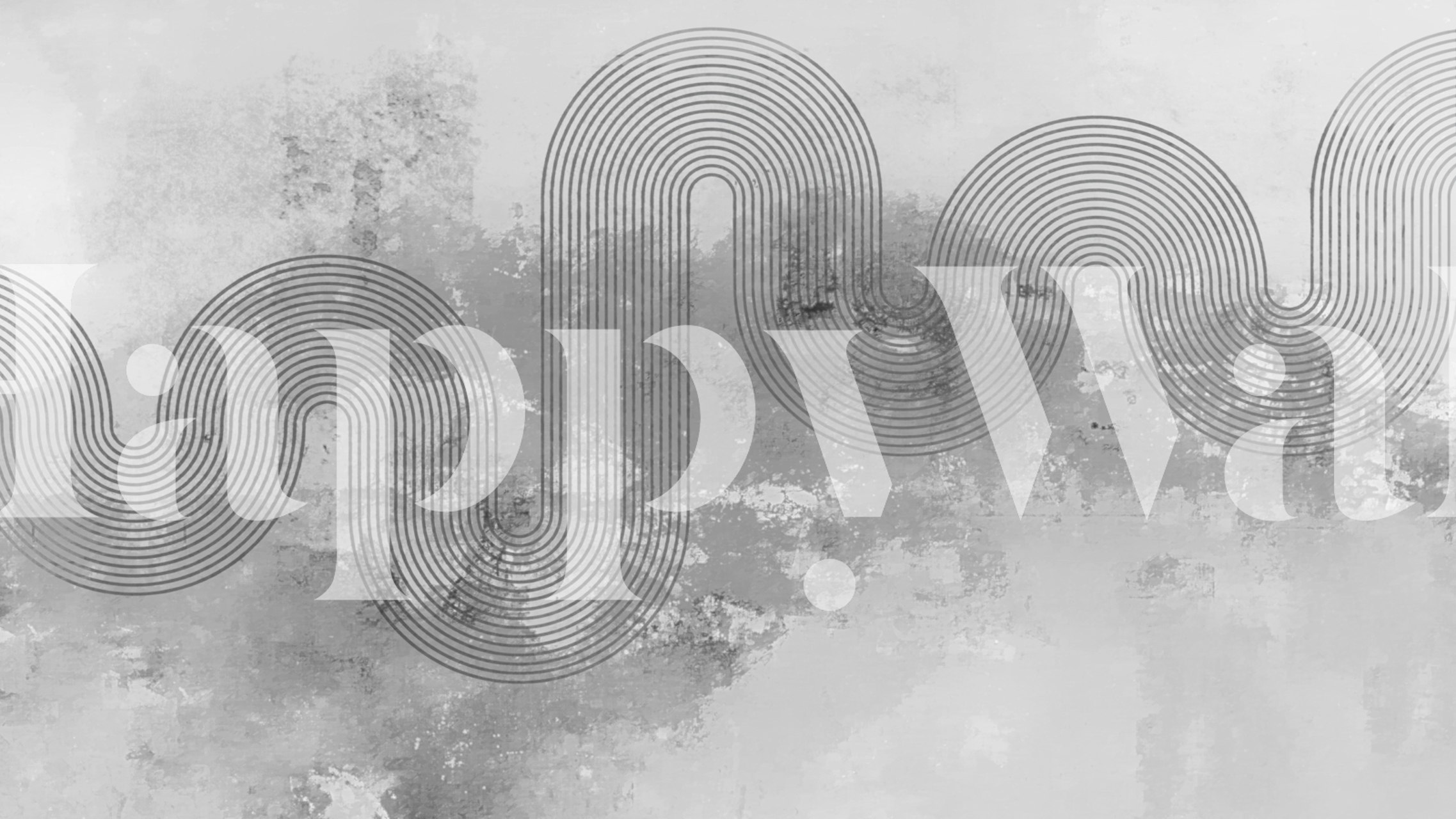 Monochrome abstract line wallpaper with wavy black lines