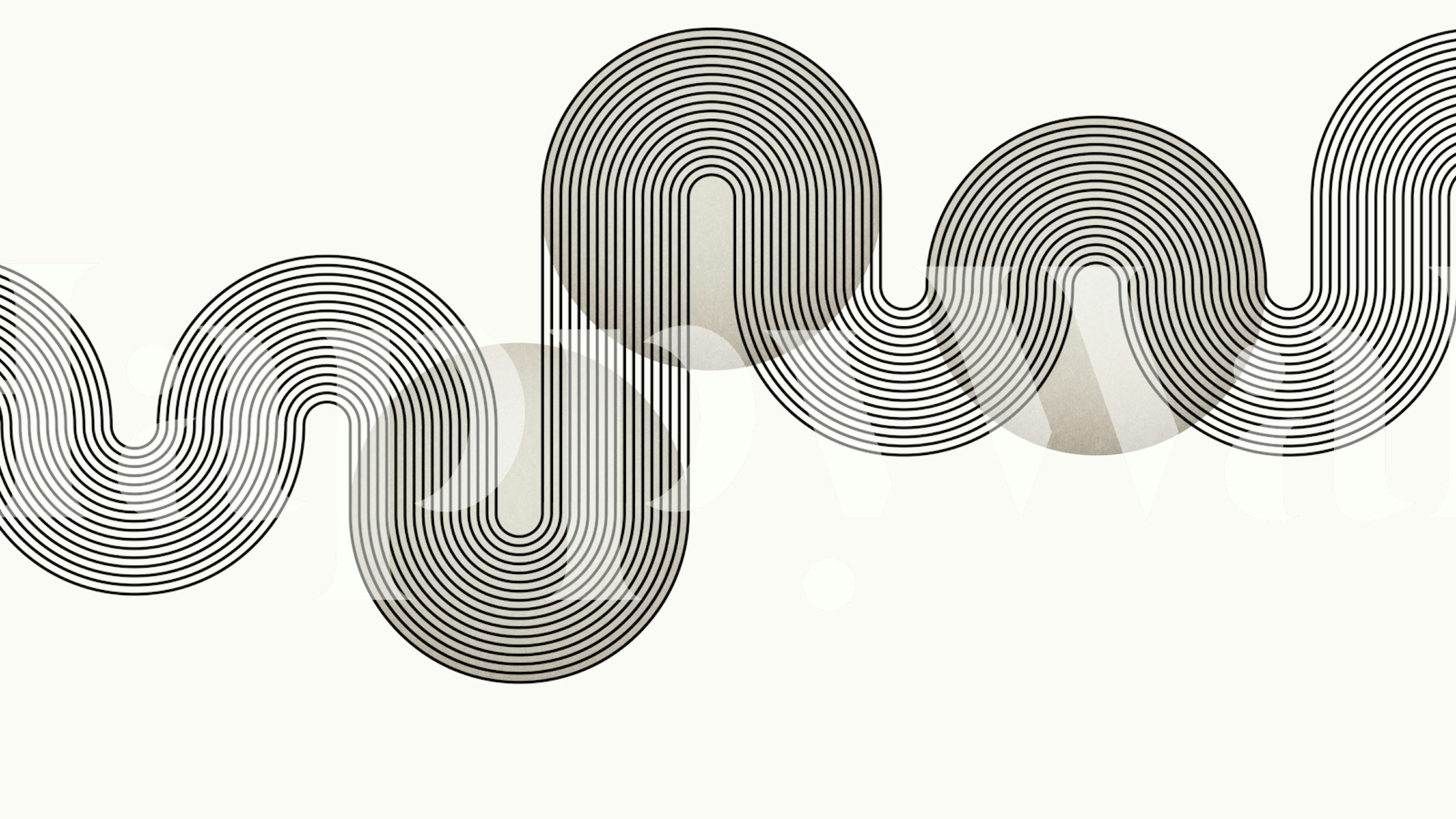 Curved lines in black and white pattern wallpaper