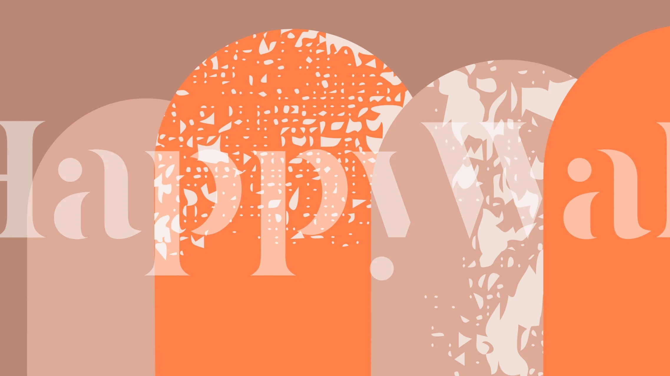 Earthy tone arch art with orange and beige shapes wallpaper