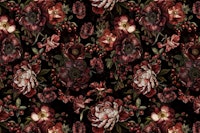 Burgundy Baroque Bloom Elegance tapete