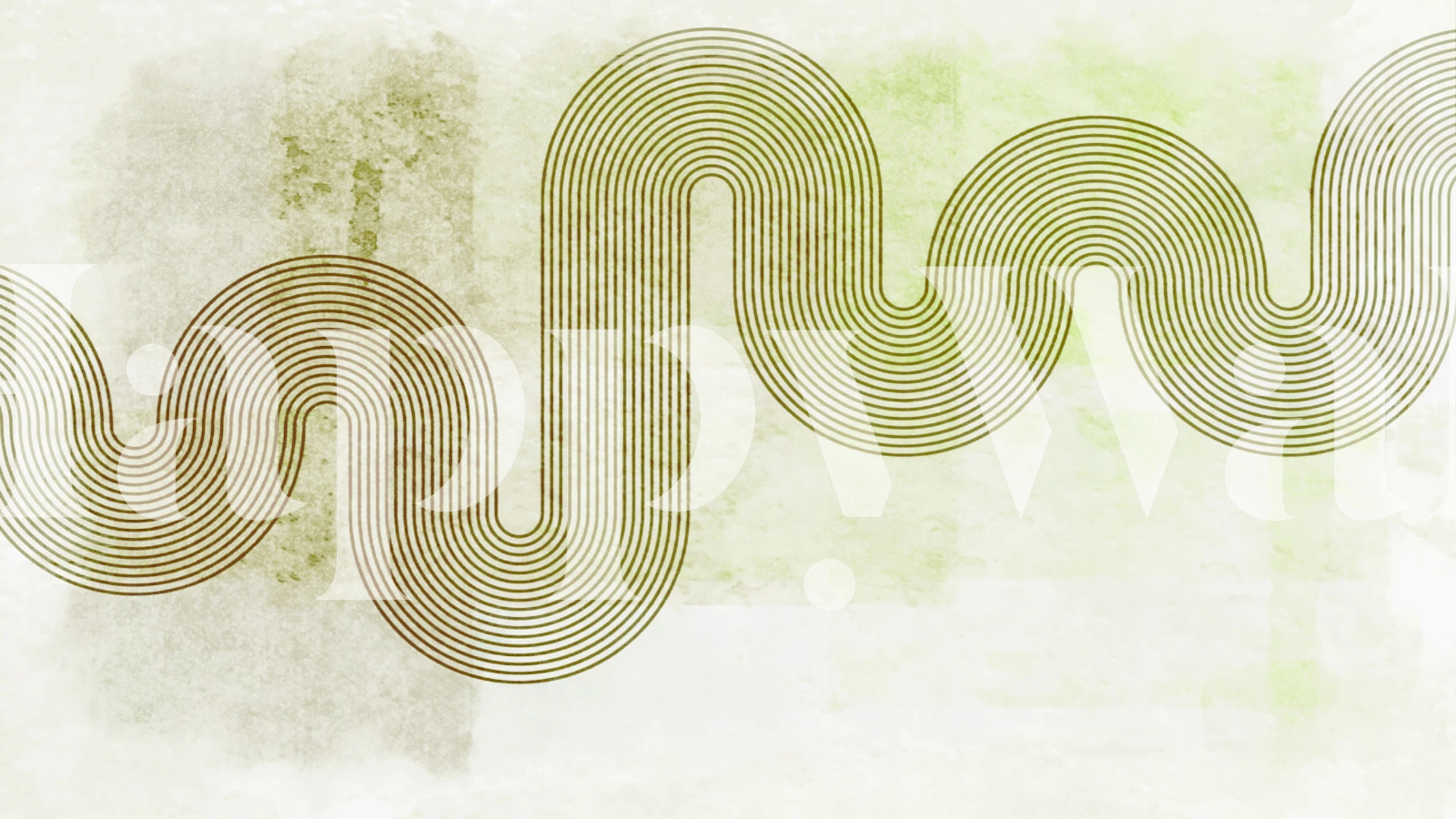 Curved lines in shades of brown and green abstract wallpaper