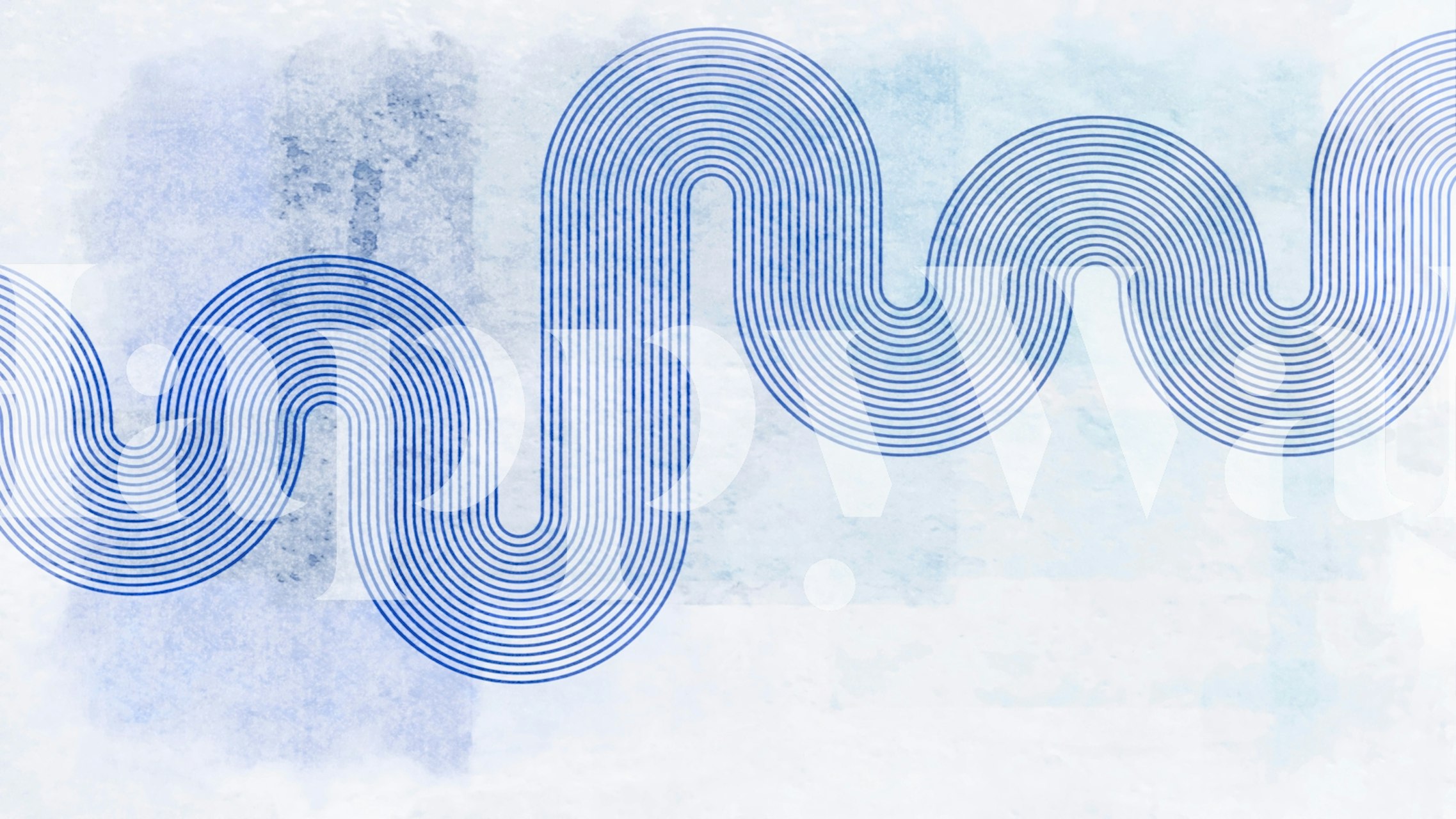 Blue abstract wavy lines on a soft blue background wallpaper