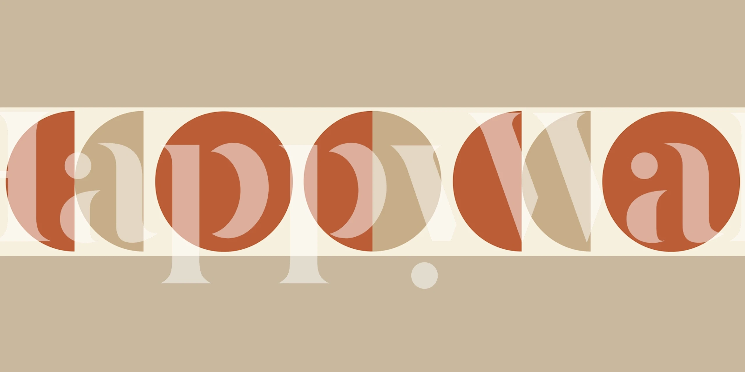 Geometric shapes in earth tones with brown, beige, and cream wallpaper
