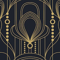 Art Deco Lines Black and Gold ταπετσαρία