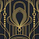 Art Deco Lines Black and Gold