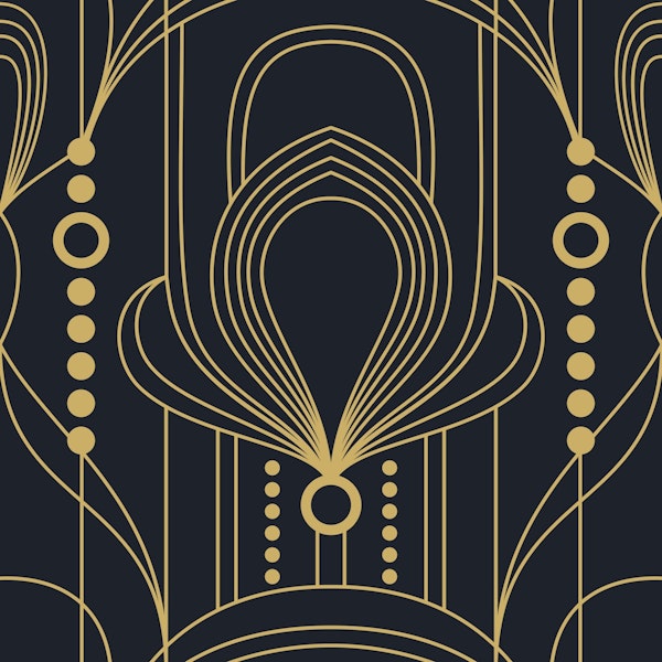 Art Deco Lines Black and Gold