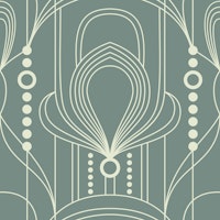 Modern Art Deco Twist Sage ταπετσαρία