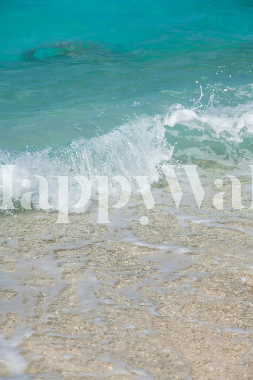 Tropical shoreline wallpaper in a room