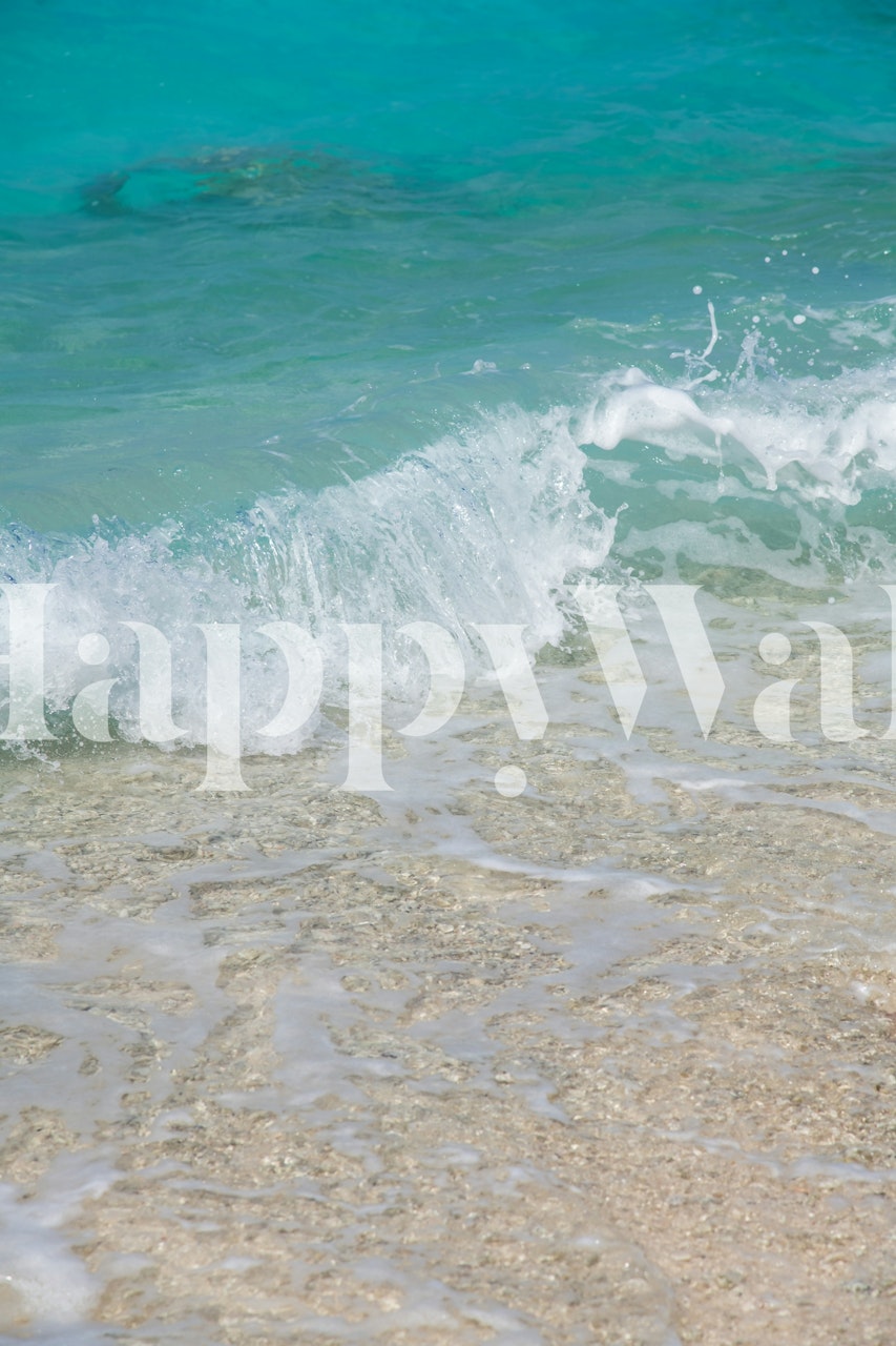 Tropical shoreline wallpaper in a room