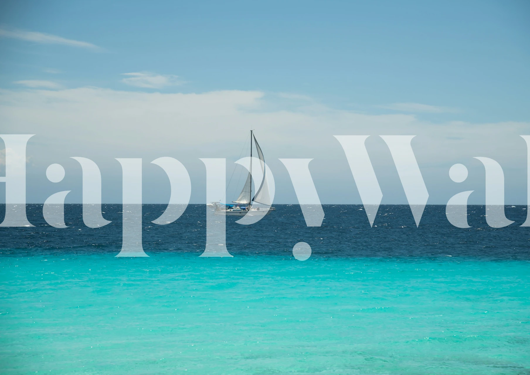 Behang van Sailing in the Caribbean Sea