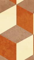 Cubes - Copper - Vintage Boho Retro Tiles behang