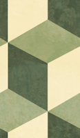 Cubes - Sage - Vintage Boho Retro Tiles wallpaper