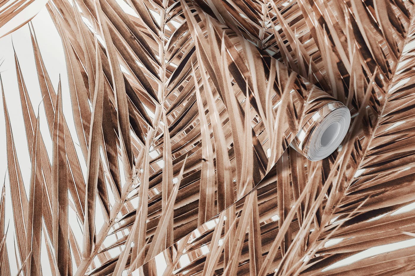 Tropical Breeze Sepia Palms of Madeira wallpaper roll