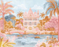 Amber Palm Palazzo Panoramic Painting tapet