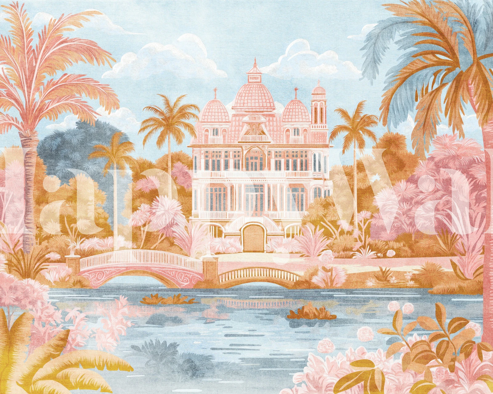 Amber Palm Palazzo tapetdesign i et rom