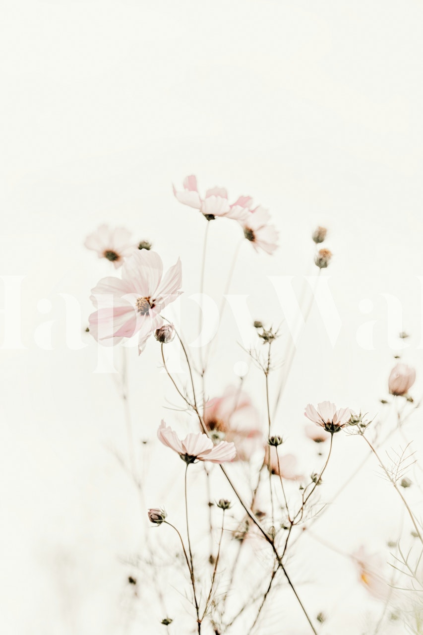 Blumentapete mit zarten rosa Blumen