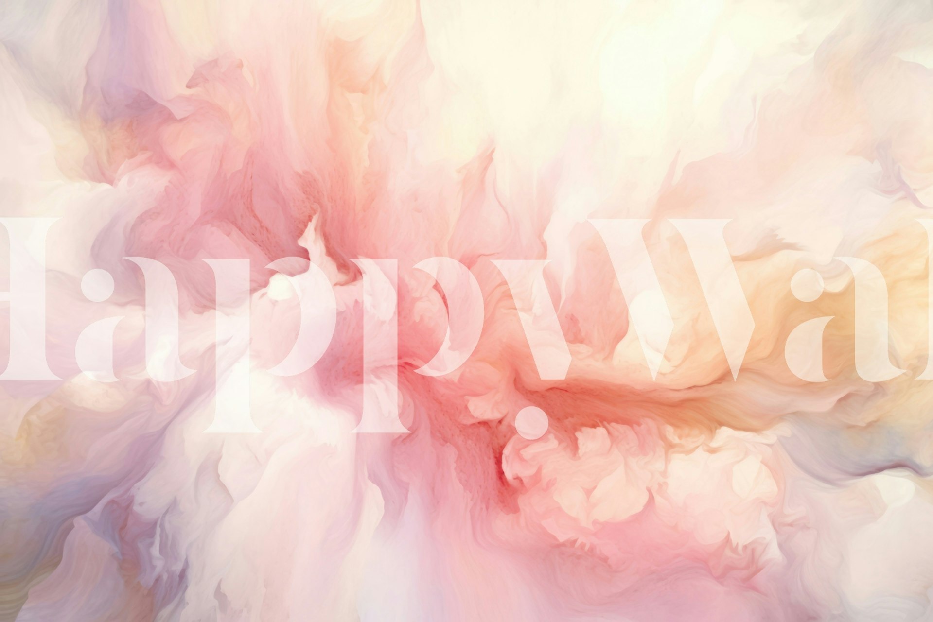 Soft pink and cream abstract fluid wallpaper