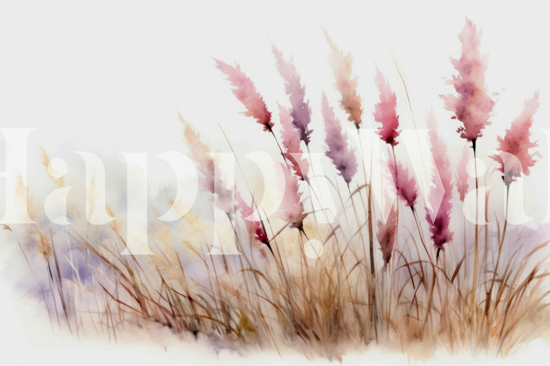 Carta da parati Soft Pampas Dream in una stanza