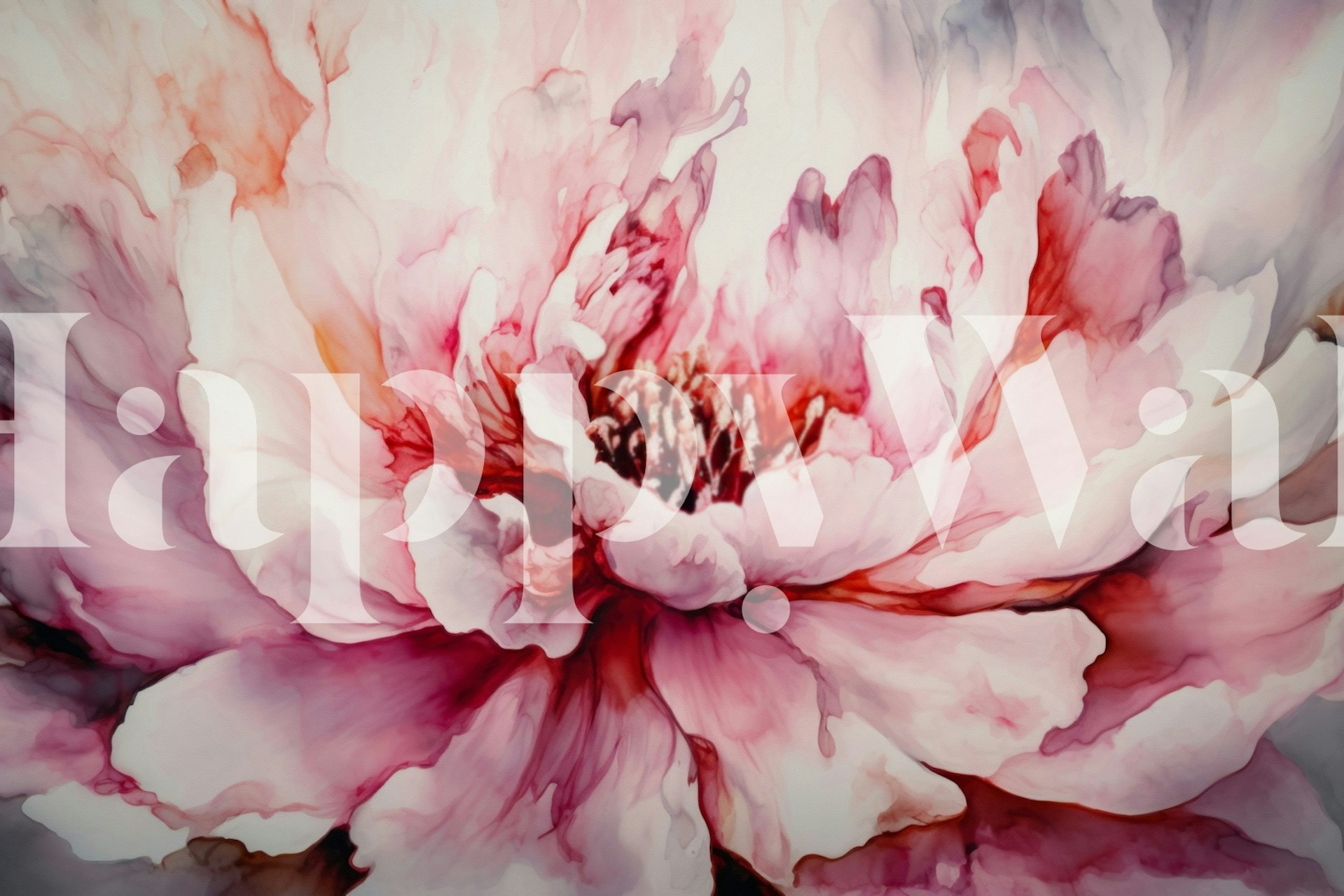 Pink peony flower with soft watercolor effects wallpaper