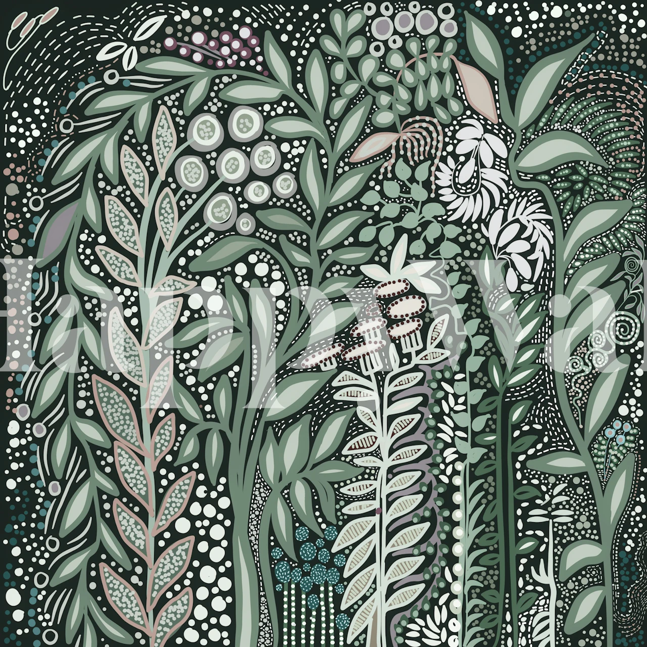 Luminary Botanicara wallpaper displayed in a room